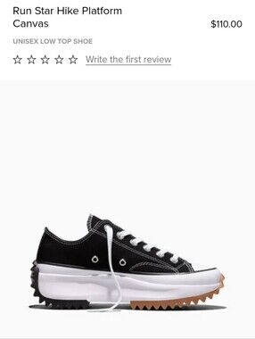 Brand New In Box Run Star Hike Platform Canvas Unisex Low Top Shoe 9.5 Women's
